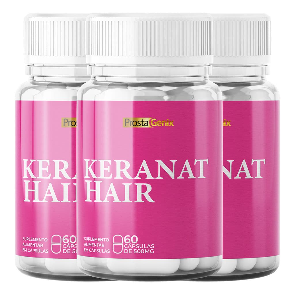 3x Keranat Hair 60 Cápsulas | Original | Envio Rápido