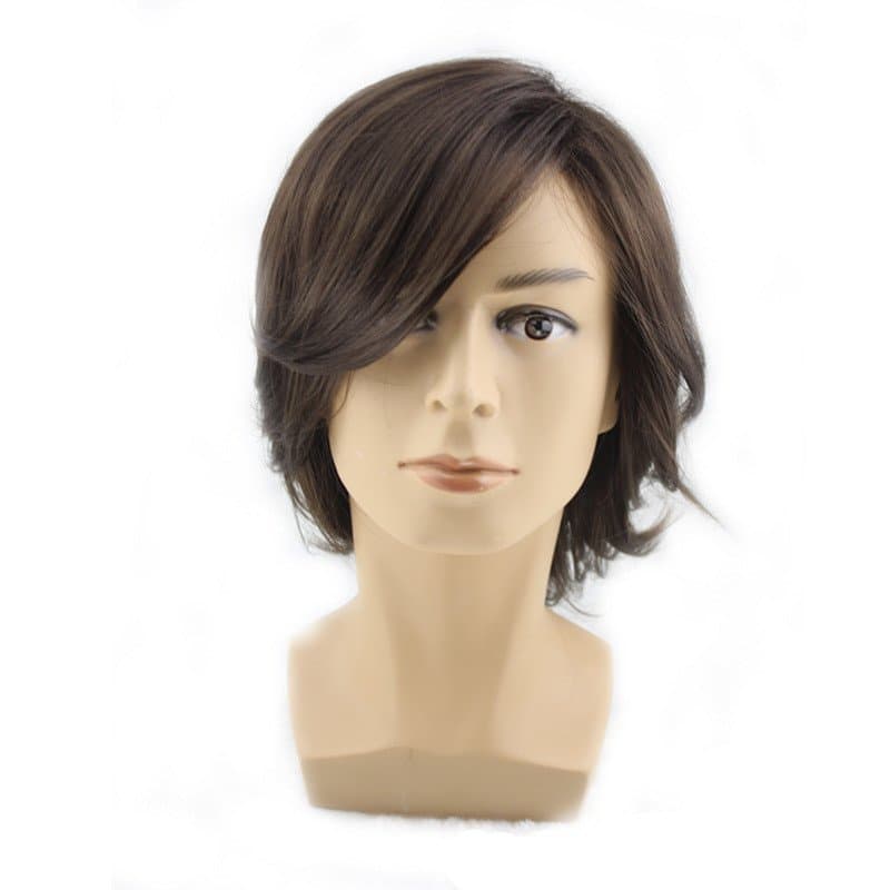 Novas perucas masculinas de estilo europeu e americano, versão coreana de cabelo curto estiloso, cabelo curto liso doura