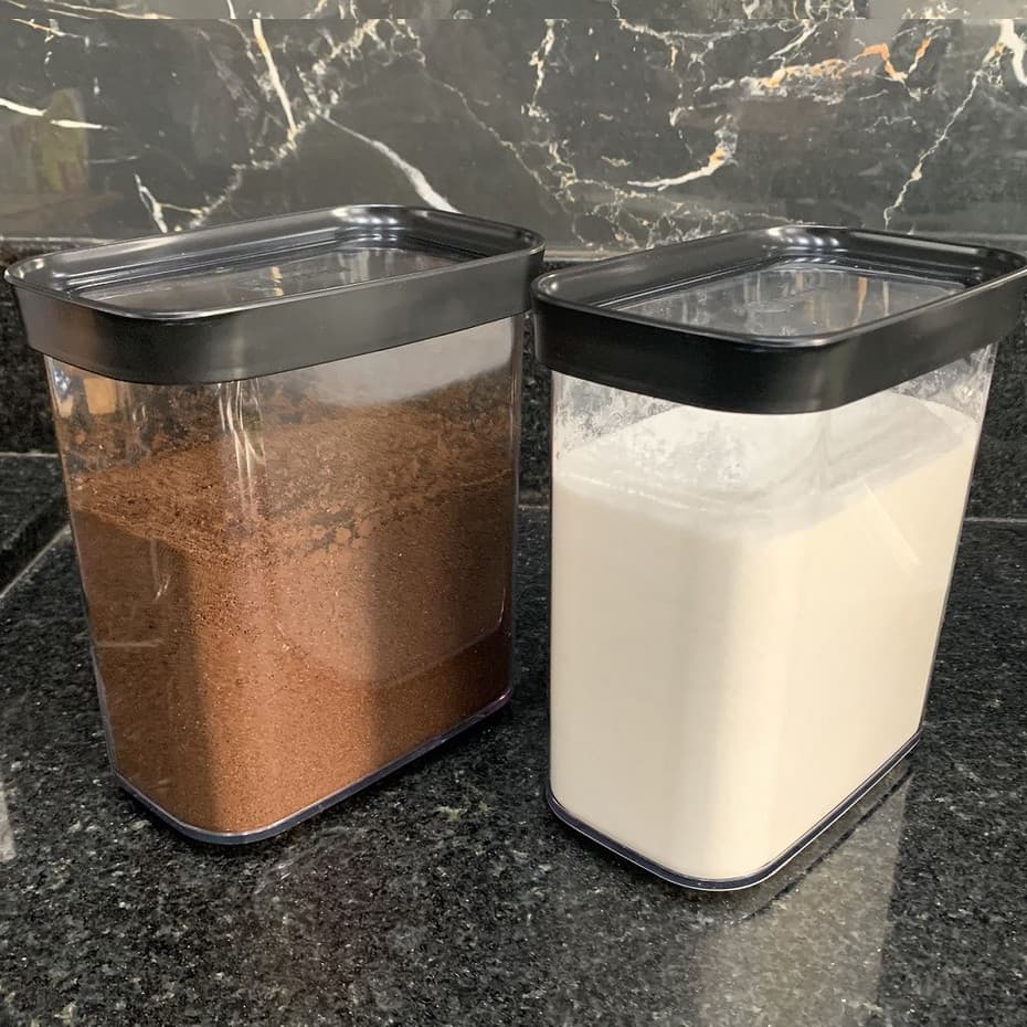 Kit 2 Potes Herméticos Porta Alimentos Empilháveis Acrílico 1500ml Helsim
