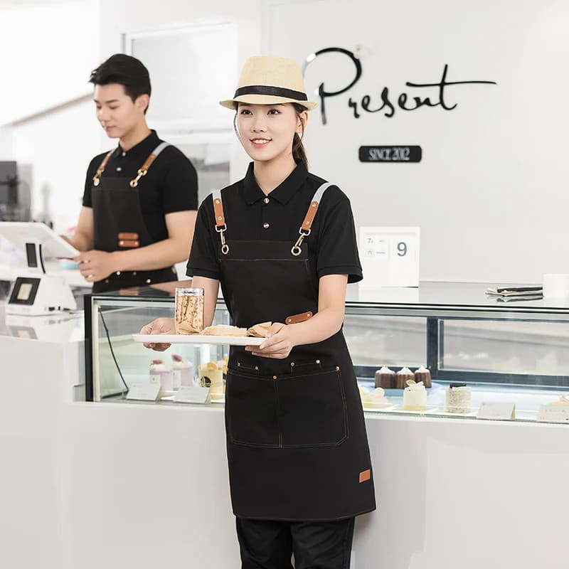 Avental De Cozinha Luxo Da Moda Para Churrasco  Chefe De Trabalho Grelha Restaurante Bar Shop Cafés