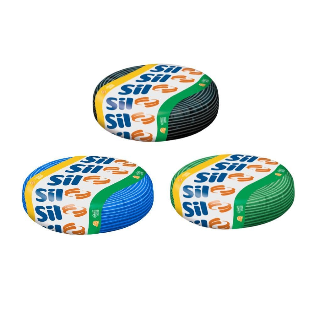Kit Cabos Flex Sil 750V 2,50 2,50 2,50 mm² 100m Cada Rolo