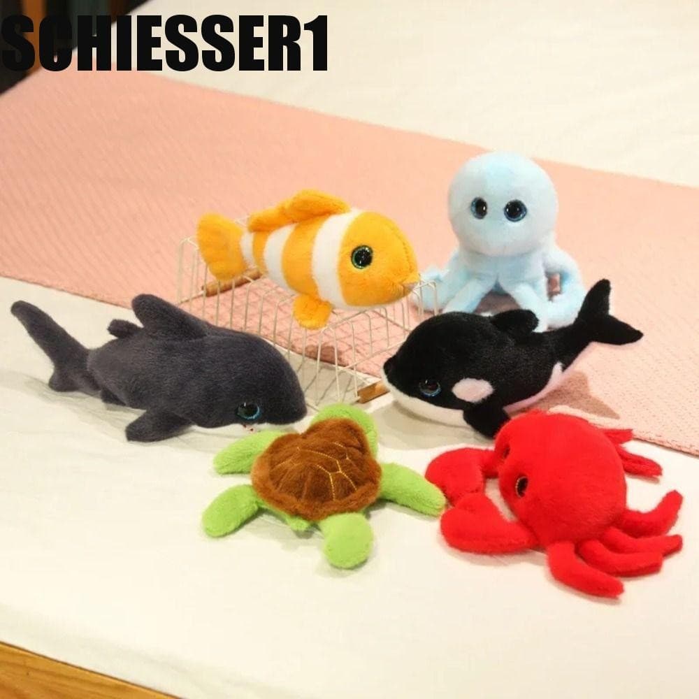 Brinquedo de Pelúcia de Animais Marinhos SCHIESSER1, Tartaruga Marinha de Pelúcia Decorativa Fofa, Boneca de Peixe Polvo