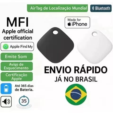 Rastreador AirTag Smart Tag Localizador GPS para Mala-Automóveis-Pet-Criança Sem Limite de Distância - XL