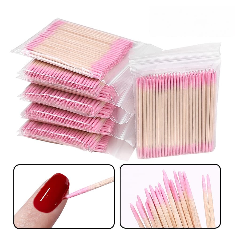Kit 100/300/600/1000 Palitos Com Algodão De Limpeza Alinhamento Henna Micropigmentação Unha Boca Sobrancelha