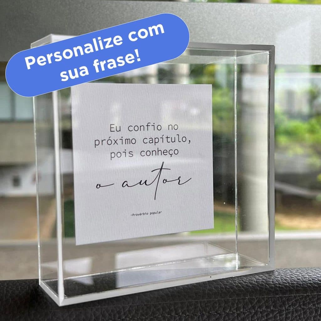 Quadro Decorativo De Acrílico Com Frase Personalizada 12x12cm