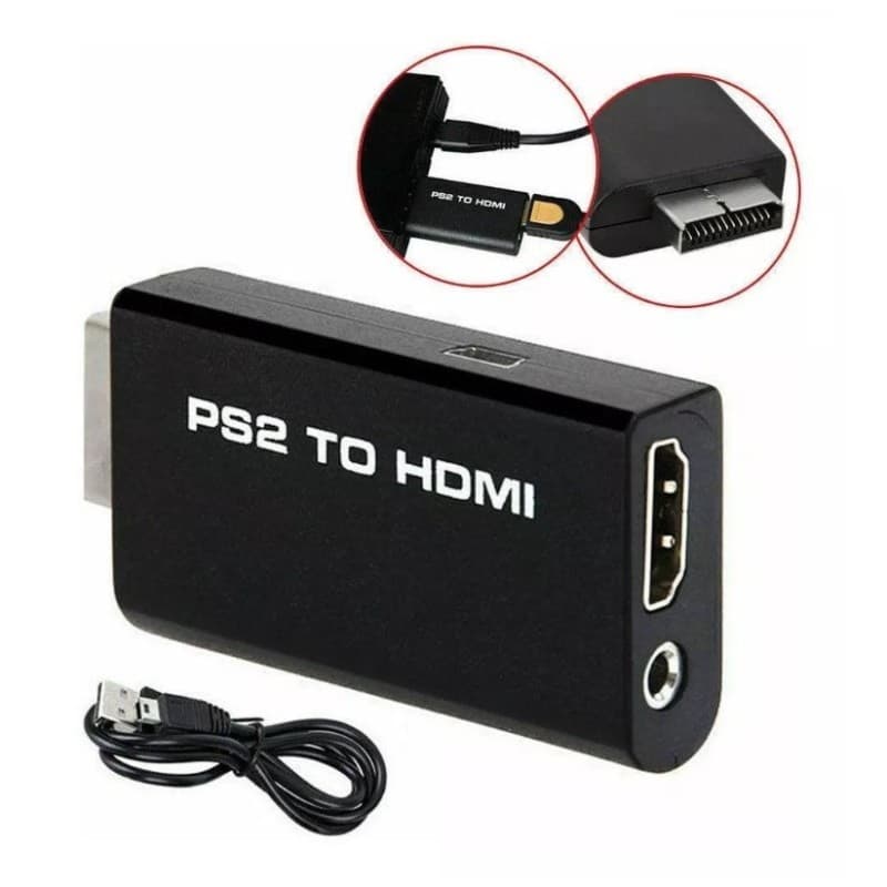 Adaptador Conversor PS2 Áudio e Vídeo AV Para Cabo HDMI