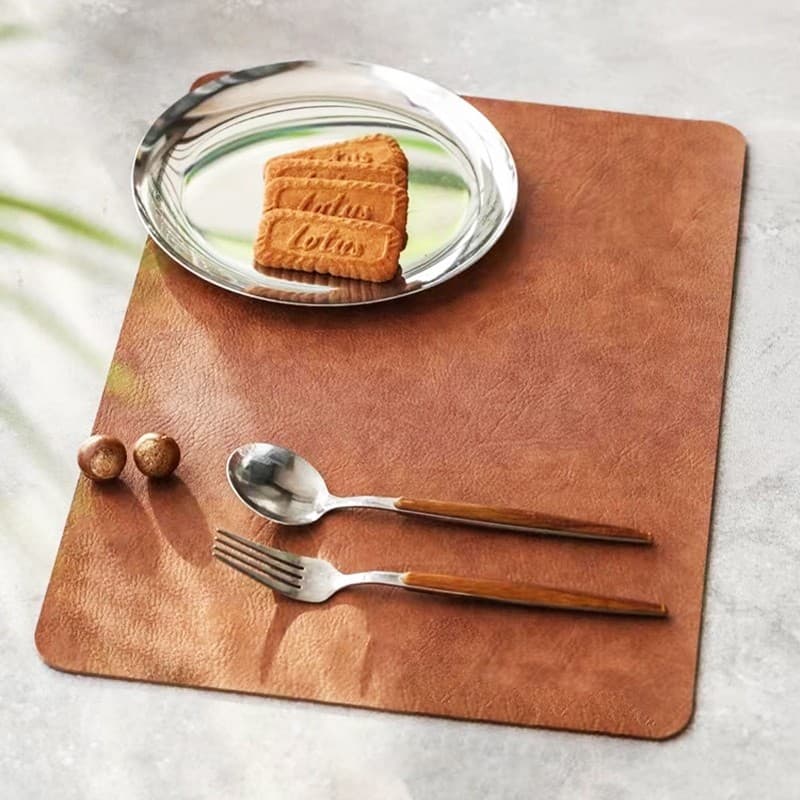 Kit Jogo Americano unidades Couro Dupla Face para Mesa de Jantar