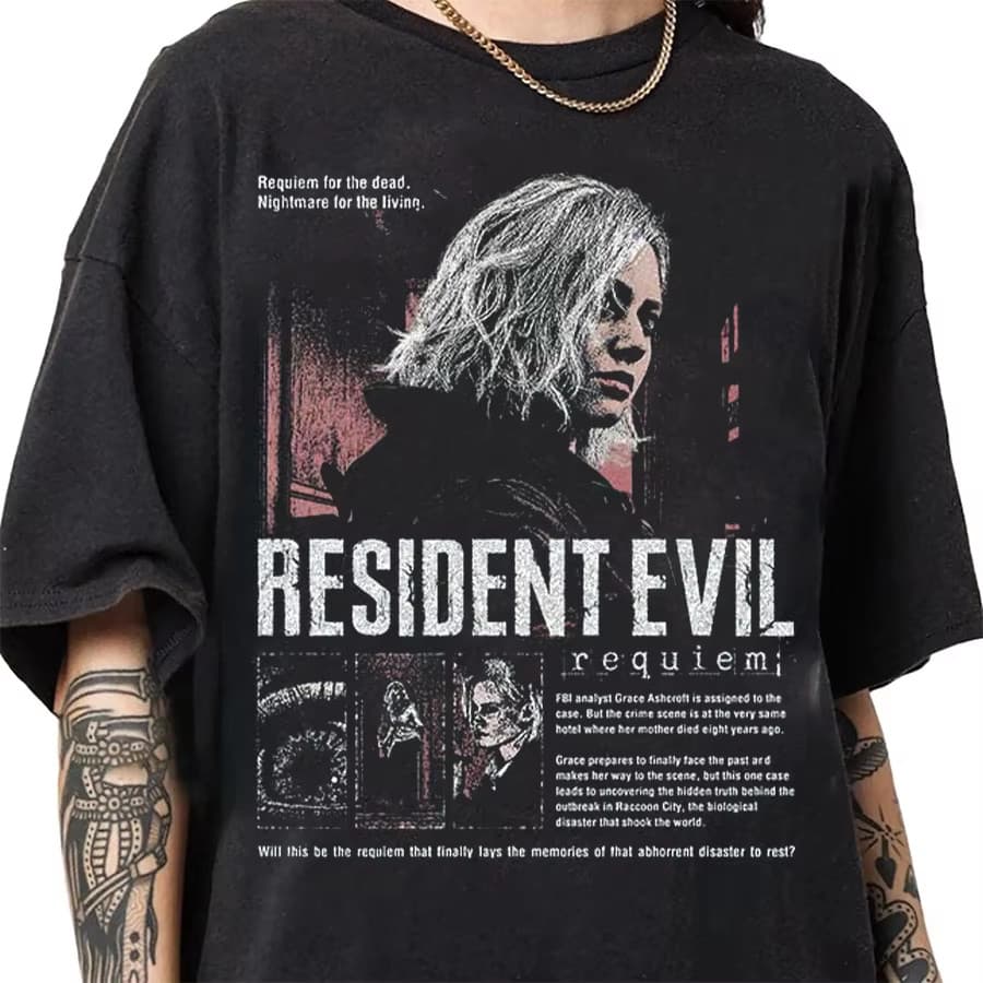 Camiseta Grace Resident Evil 9 Requiem Biohazard Game - BT870