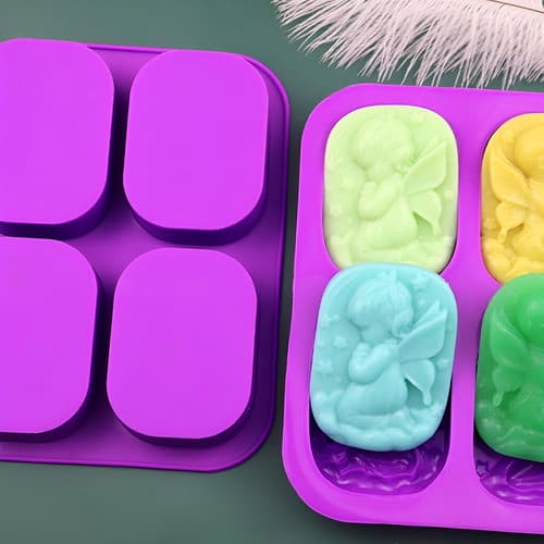 Molde Forma Silicone Anjinhos Pascoa Chocolate Sabão Biscuit Purple