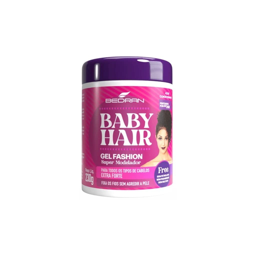 Gel Bedran Baby Hair Gel Fashion 230g | Extra Forte Super Modelador Sem Álcool