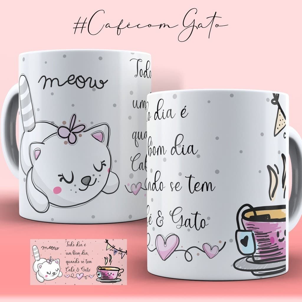 Caneca Xicara Personalizada Gatinhos da mãe
