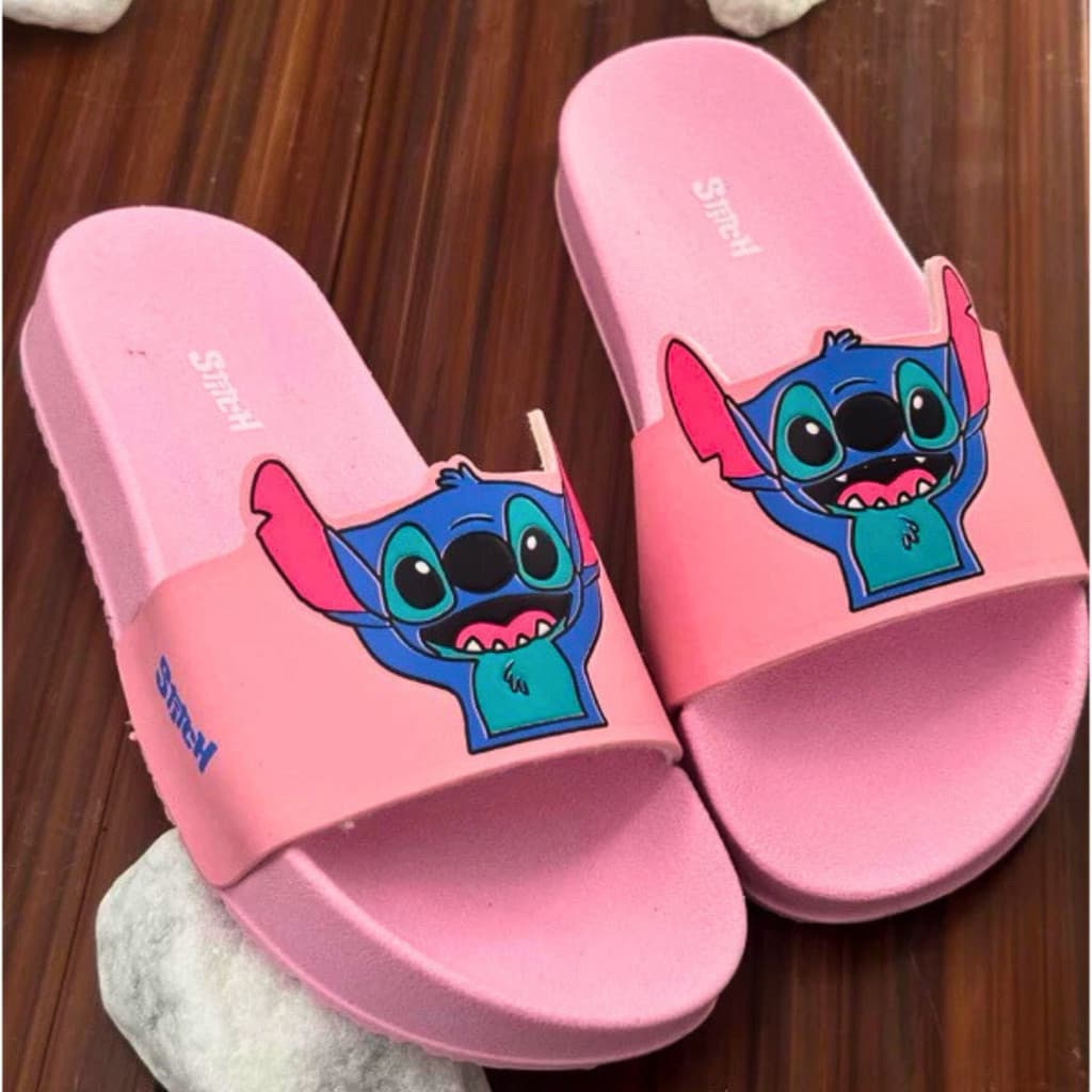 Chinelo slide infantil e adulto stitch lançamento moderno leve confortável resistente envio imediato
