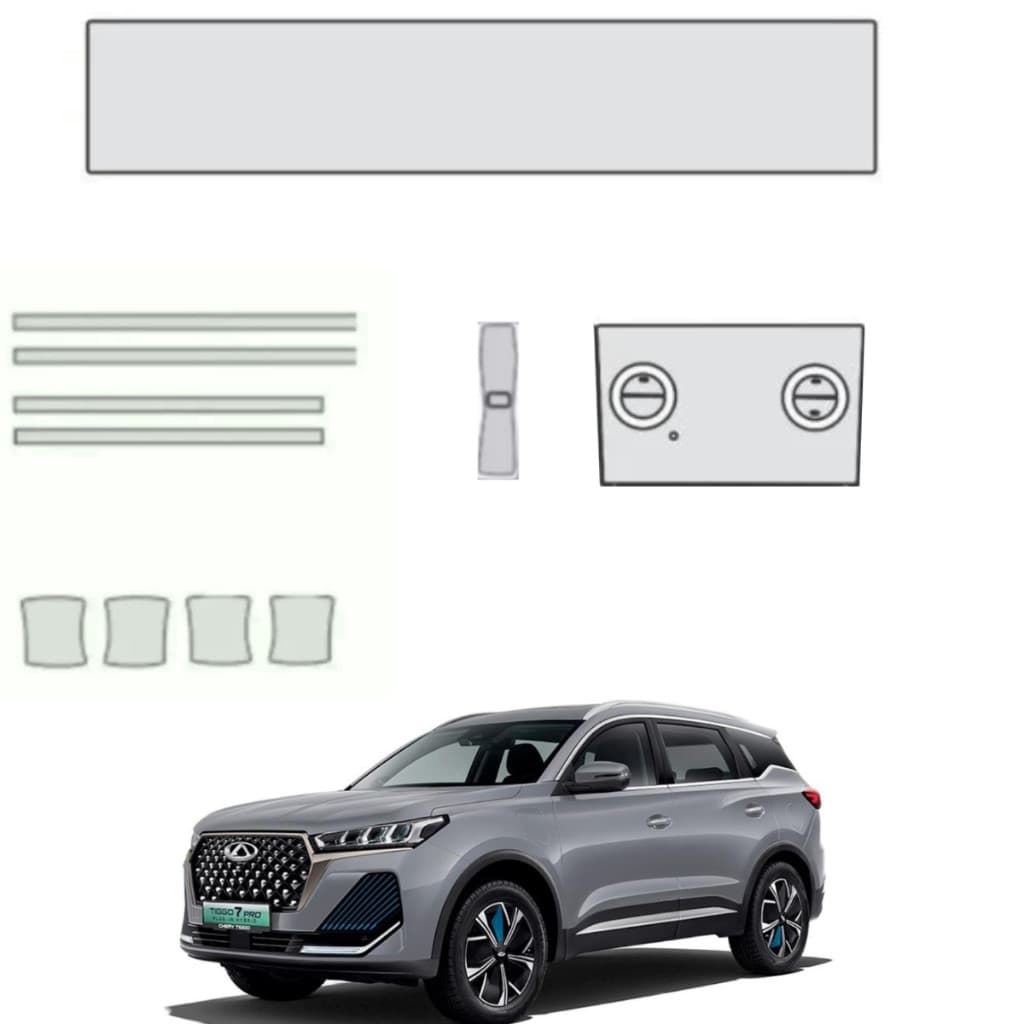 Pelicula proteção PPF antirisco midia+ar/c+cambio+concha+quina tiggo 7 PHEV 2025......