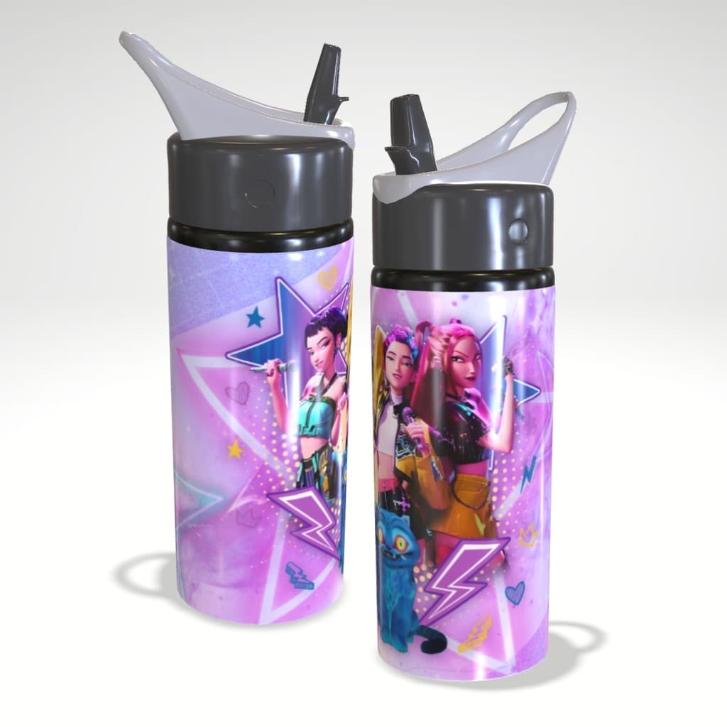 Garrafinha Personalizada K-Pop Guerreiras 600ml Squeeze Alumínio Escolar