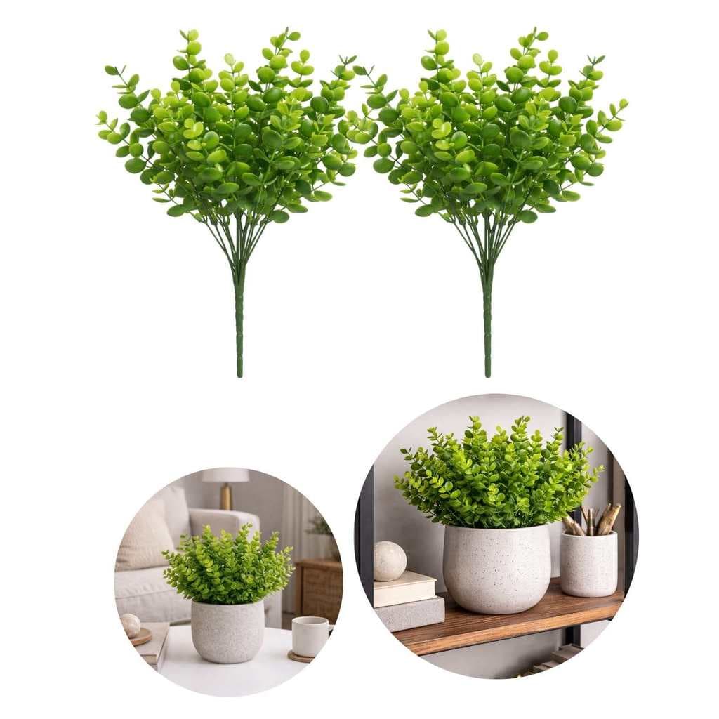 Kit 2 Buque Buchinho Artificial Folha Verde Arranjo Folhagem