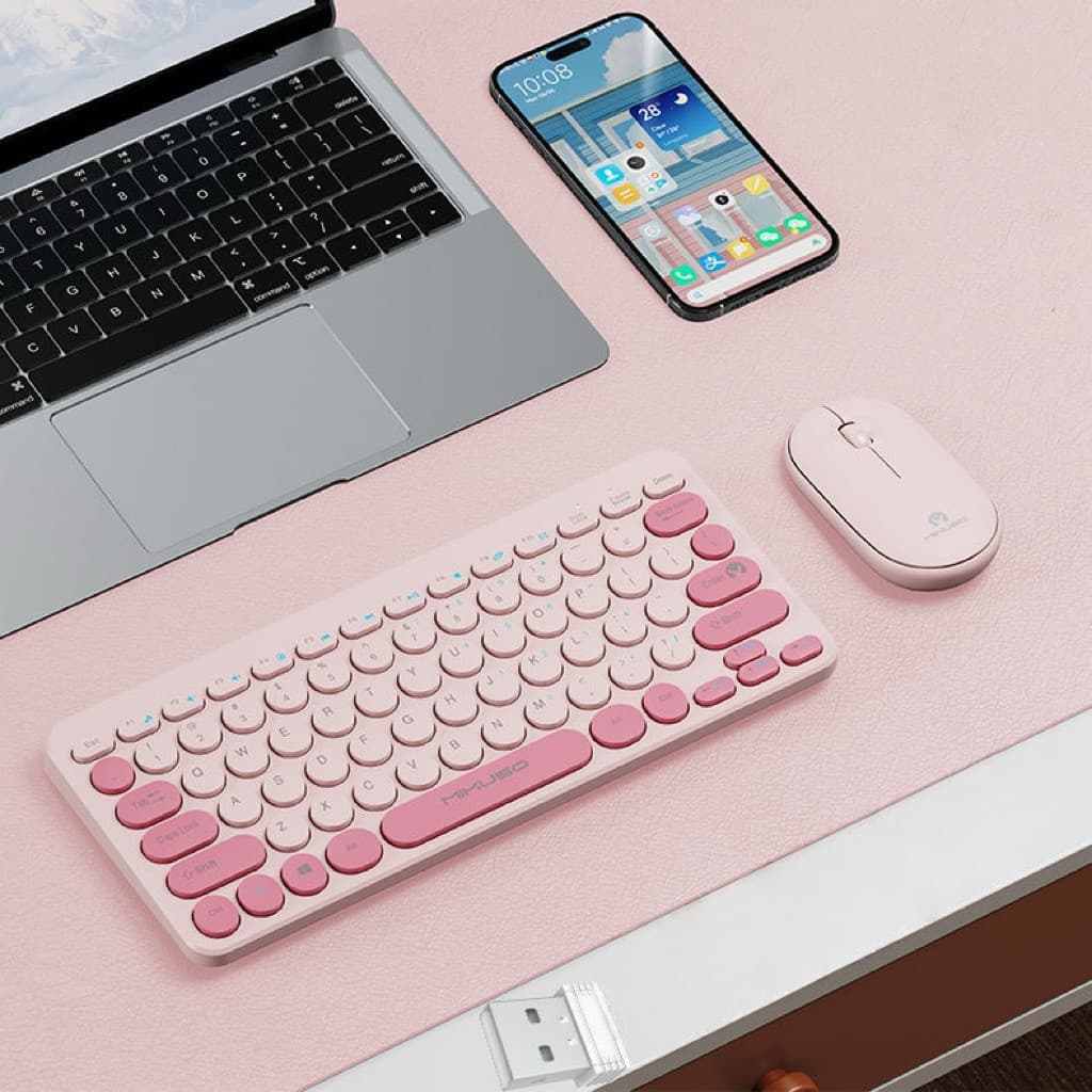 Conjunto Teclado e Mouse Sem Fio 2.4GHz Ultrafino Wireless USB Portátil Ergonômico Plug Play Notebook PC Home Office