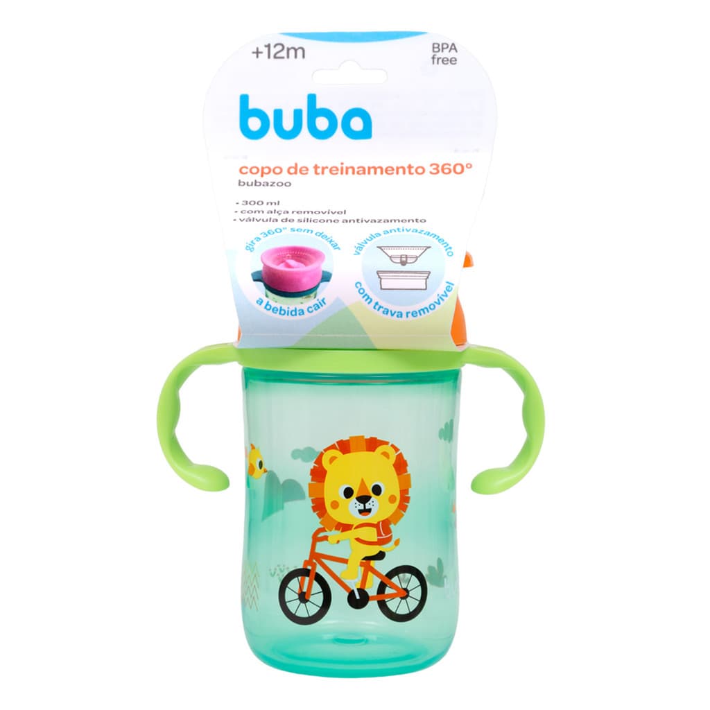 Copo de Treinamento 360° Buba zoo Leão 300ml