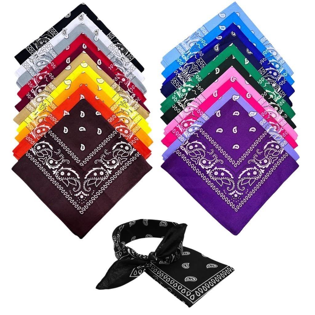 Bandana Lenço Estampado Em Poliéster Várias Cores