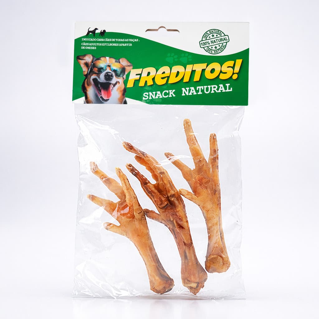 Mordedor Para Cães Freditos Pé de Galinha Natural 3un