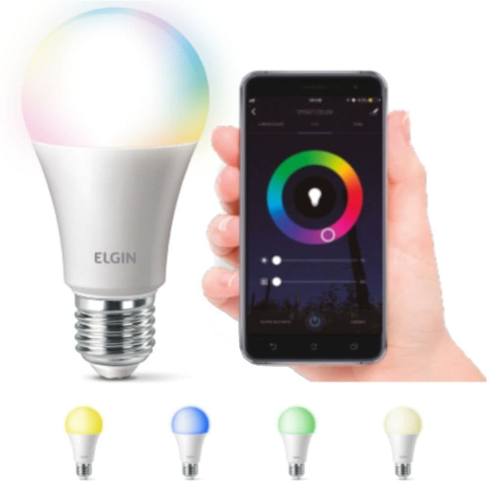 Lampada Led 10w Elgin Smart Color RGB Inteligente Wi-fi (Alexa)