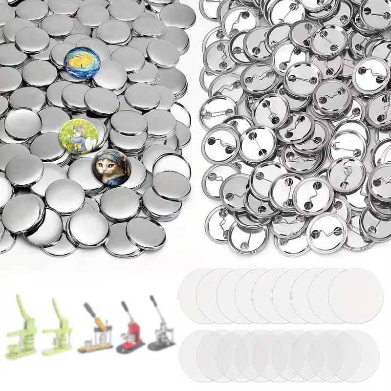 Kit 100 Bottons 32/44/58mm p/ Personalizar – Insumos p/ Matriz Machine