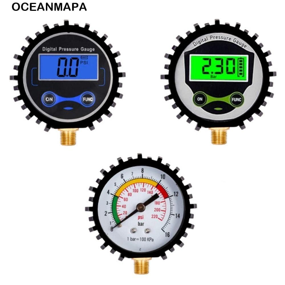 Manômetro LCD OCEANMAPA , Medidor De Pressão Digital Portátil De Precisão Para Pneus , Luz LED