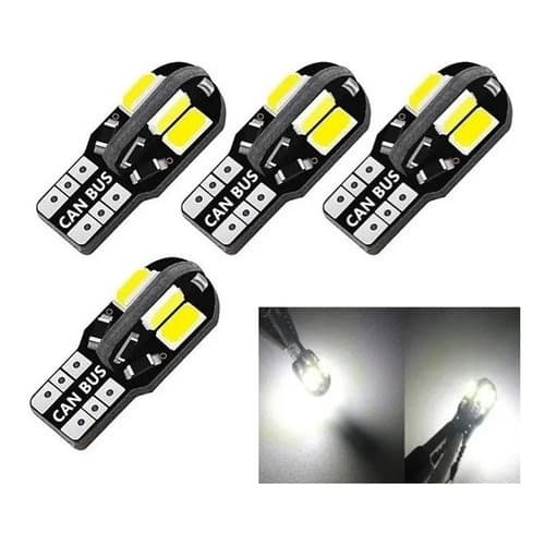 KIT 4 LAMPADA T10 CAMBUS 8 LED BRANCA CANCELLER