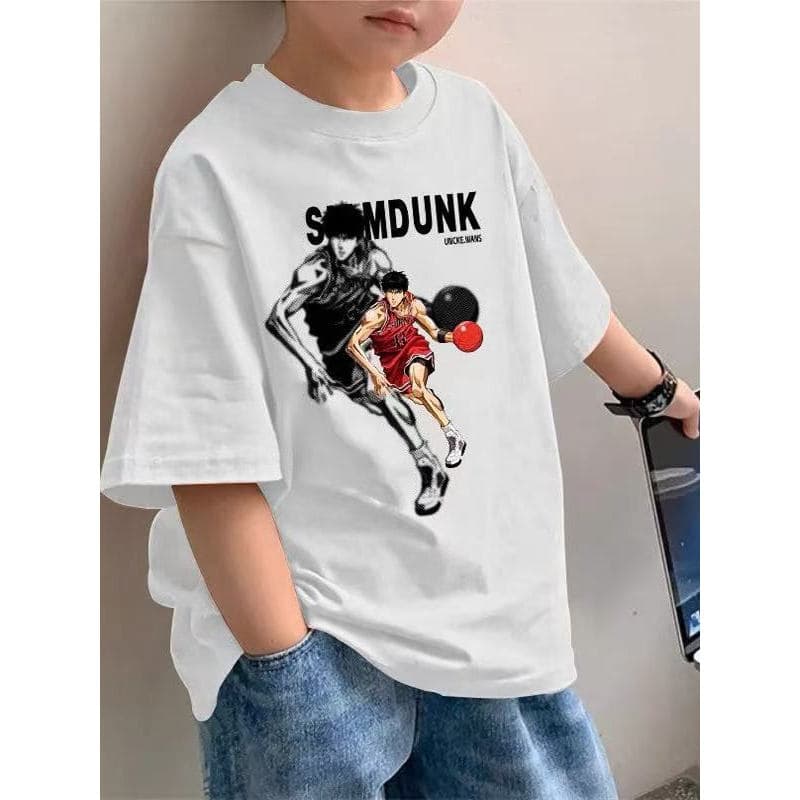 2025 novo estilo meninos camiseta de manga curta puro algodão primavera verão médio grande meninos meninos verão solto r