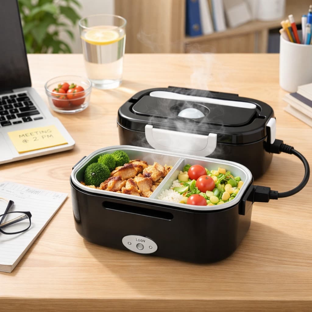Marmita Elétrica Bivolt Portátil Aquece Comida Trabalho Viagem Com Divisórias