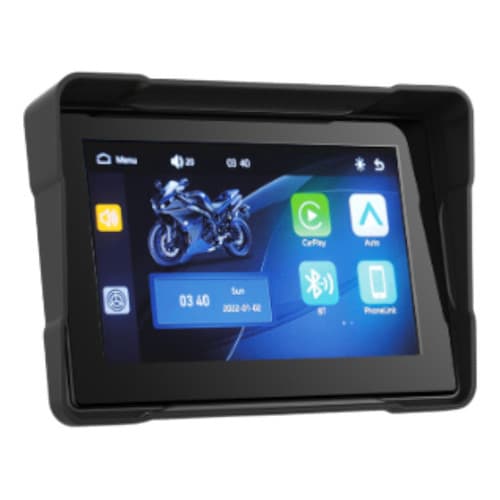 Tela Multimídia Para Moto Roadstar Rs-525br M Pro Line Carplay Android Auto 5 Pol Ips Bluetooth Ipx67 12v Preto