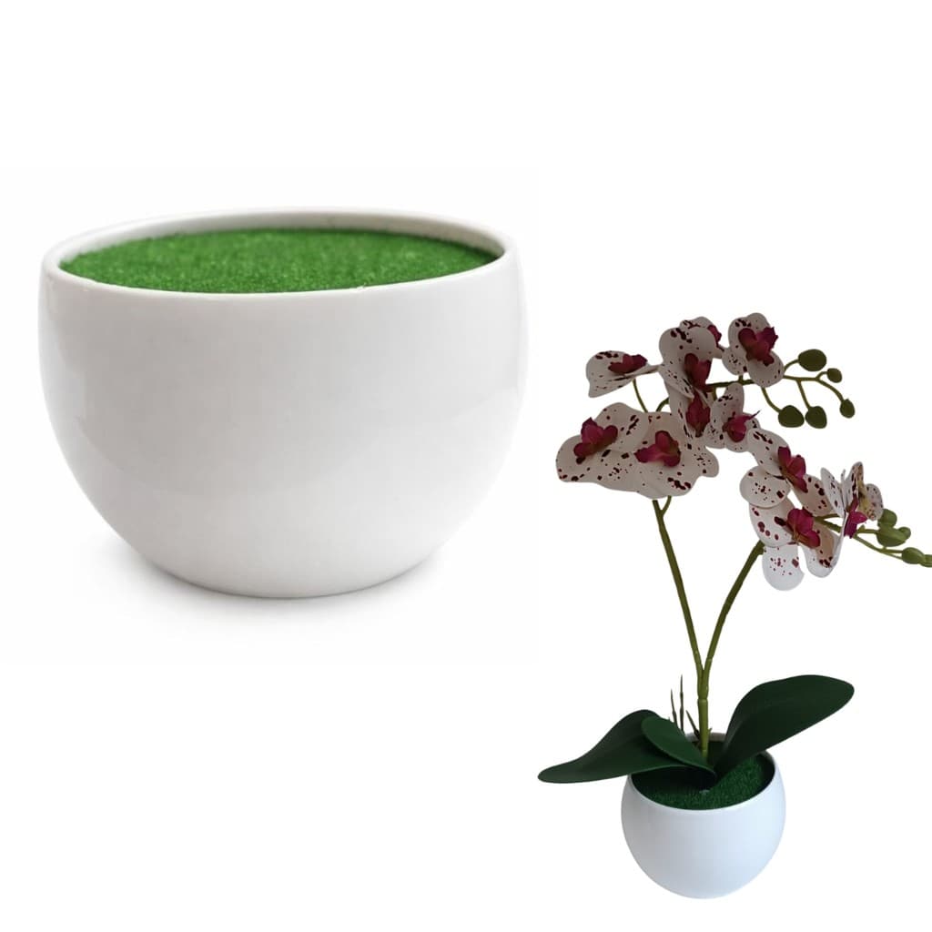 Vaso branco  redondo médio de mesa