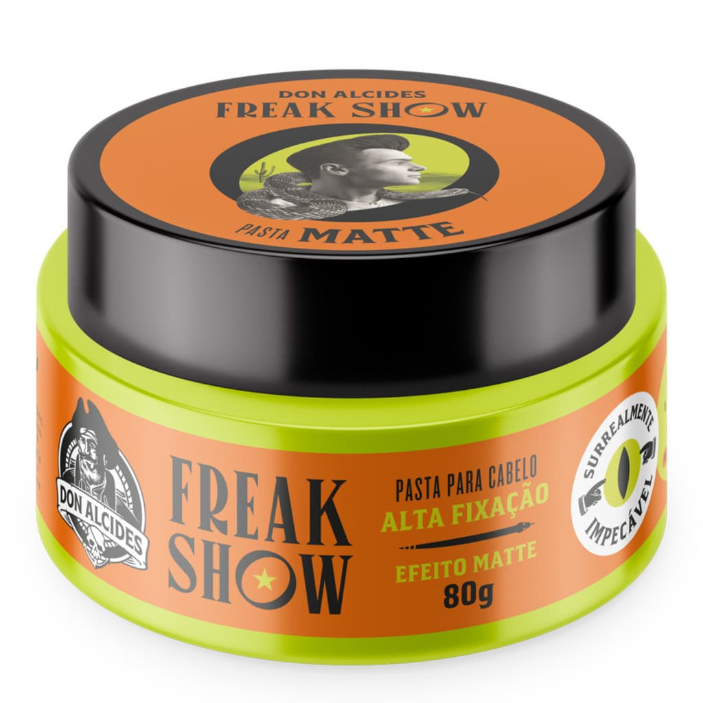 Pomada Modeladora Fixadora para Cabelo Masculino Freak Show Don Alcides Matte 80g