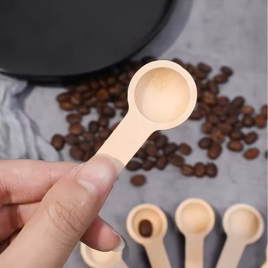 Kit 6 Mini Colher de Madeira Natural para Sal, Açúcar, Café, Especiarias Colherzinha Ecológica