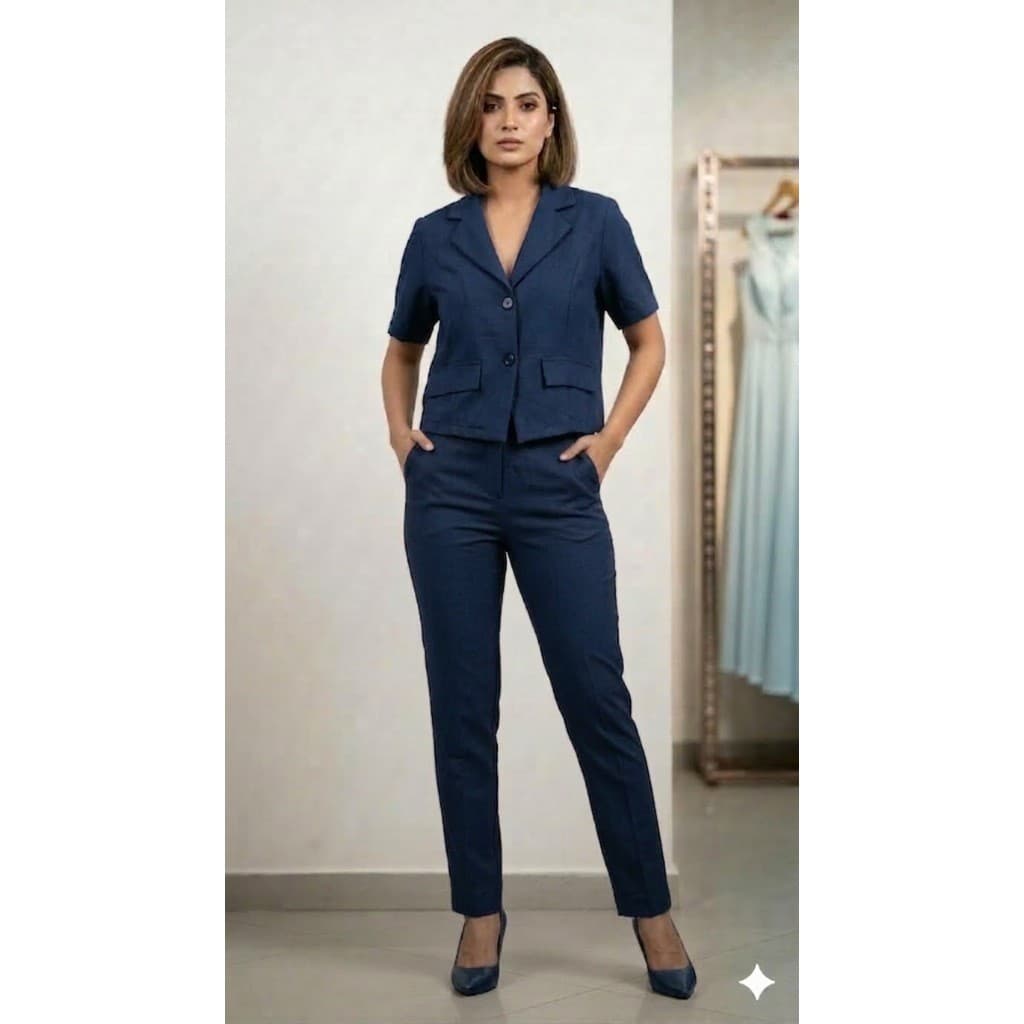 212 Conjunto Feminino Blusa Manga Curta + Calça Premium - Tecido Twill
