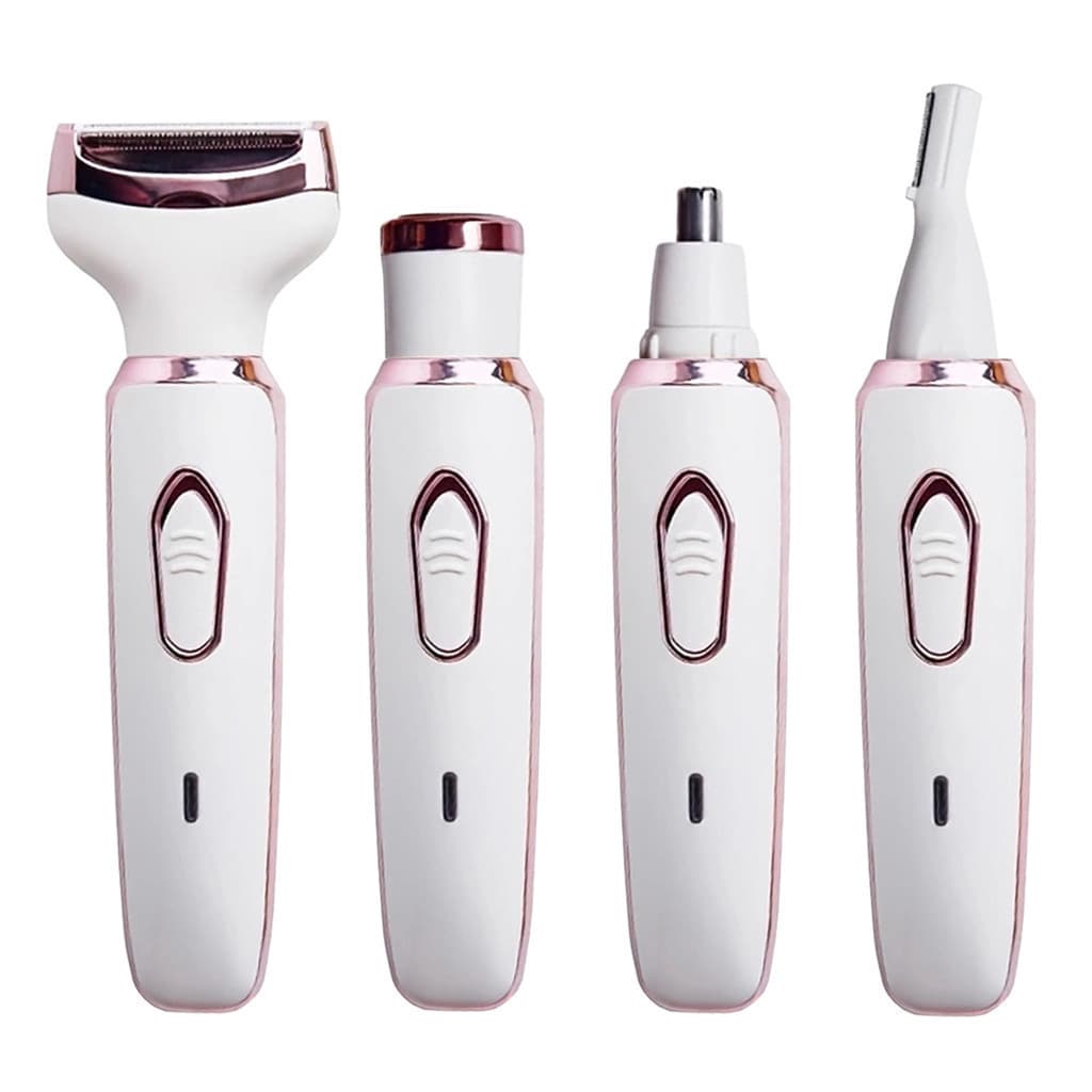 Barbeador Elétrico 4 Em 1 Para Mulheres Remoção De Pelos Corporais feminino/aparador de pelos do nariz e sobrancelhas