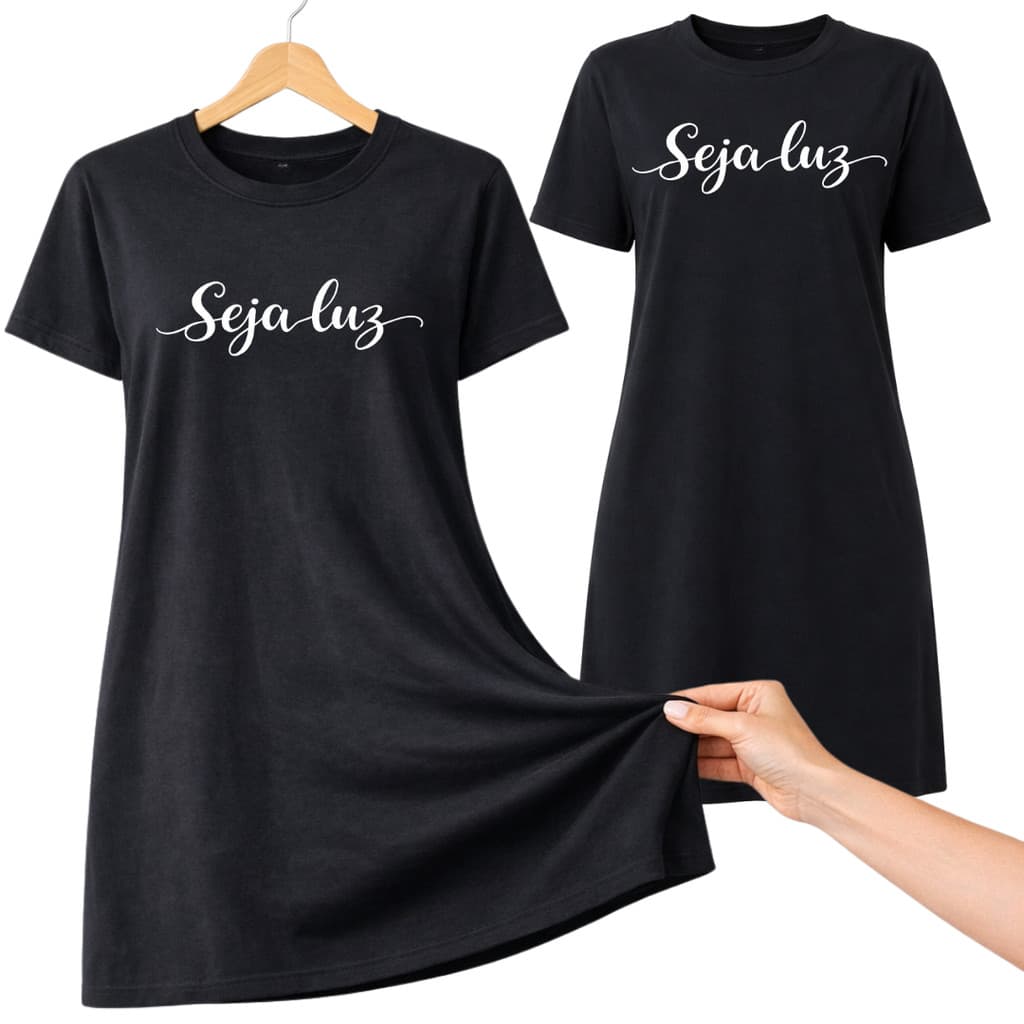 Vestido Tipo Camisetão Feminino Seja Luz || 100% Algodão Premium