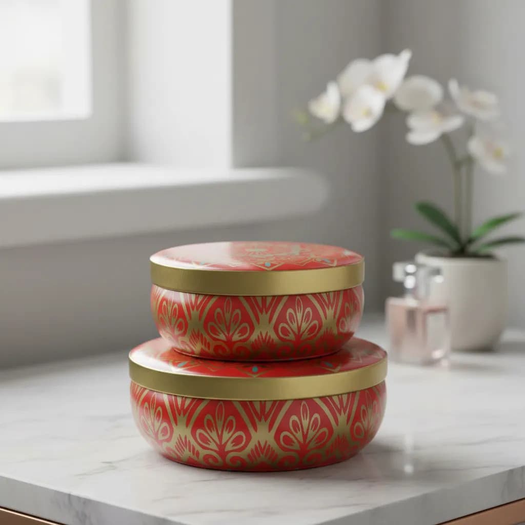 Kit 2 Latas Mandala Luxo Porta Joias Porta Objetos Decoração Presente Criativo