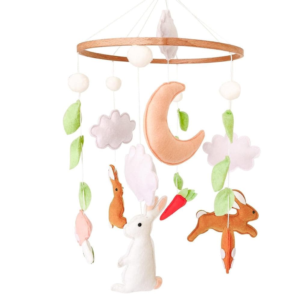 Móbile para Berço de Bebê para Meninas e Meninos, Móbile de Berço com Tema Florestal, Móbile de Coelhinho para Cesta de