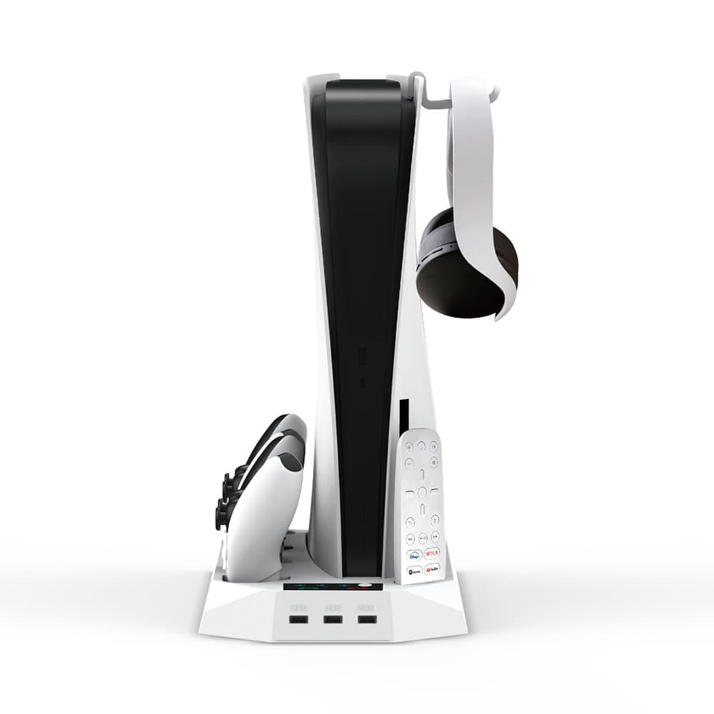 PS5/Slim/Pro Host dois em um Suporte de resfriamento Universal Base de ventilador Alça multifuncional Carga de carga dup