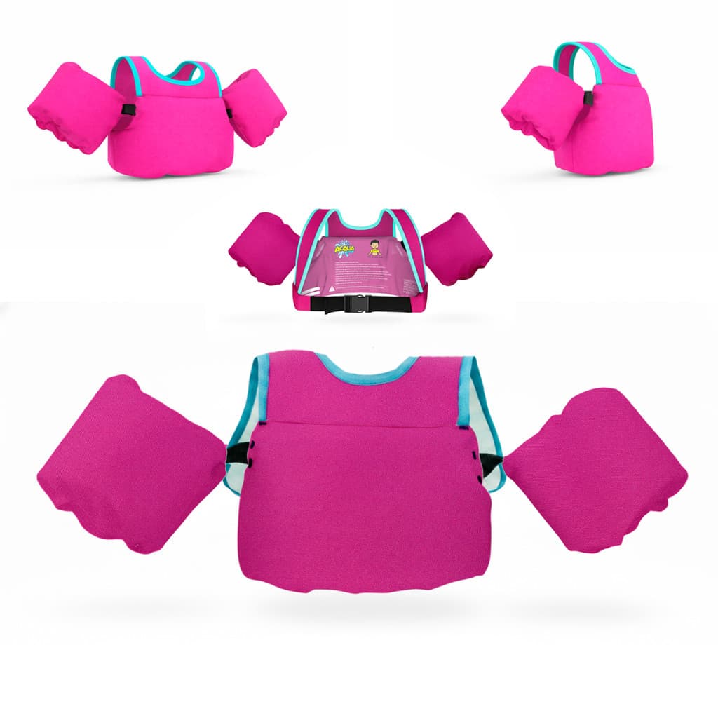 Boia Colete Salva Vidas Rosa Flutuador Infantil Praia Piscina Não Fura Até 25Kg