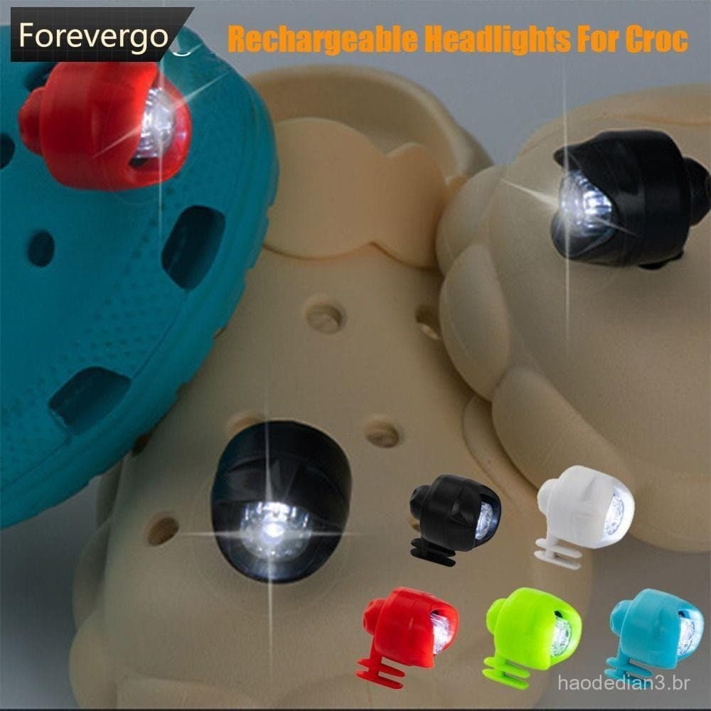 FOREVERGO Faróis Para Croc 3 Tipos De Luzes Footlight Caminhadas Acampamento Aviso Esportes Ao Ar Livre Acessórios Ilumi