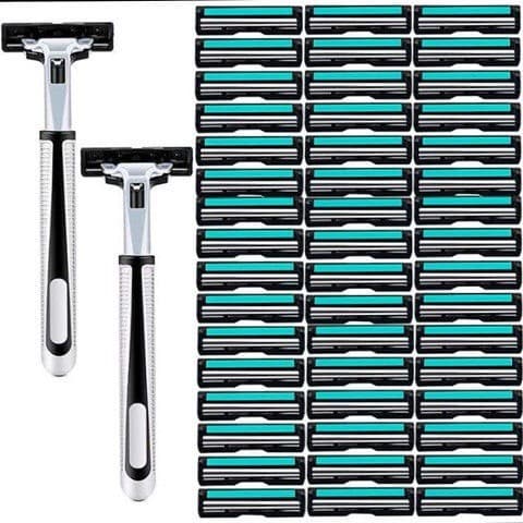 [Movível] Lâmina de camada dupla Geely Navalha Manual de 2 camadas Cabeça de barbear Manual Lâmina de barba masculina
