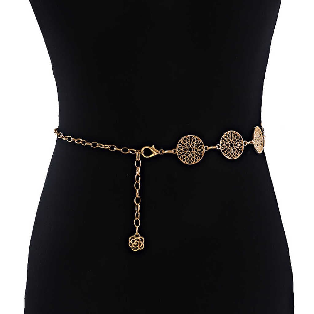 Vestido cintura corrente senhoras folha de Metal gancho corrente simples decorativo cinto fino três opções uma peça reme
