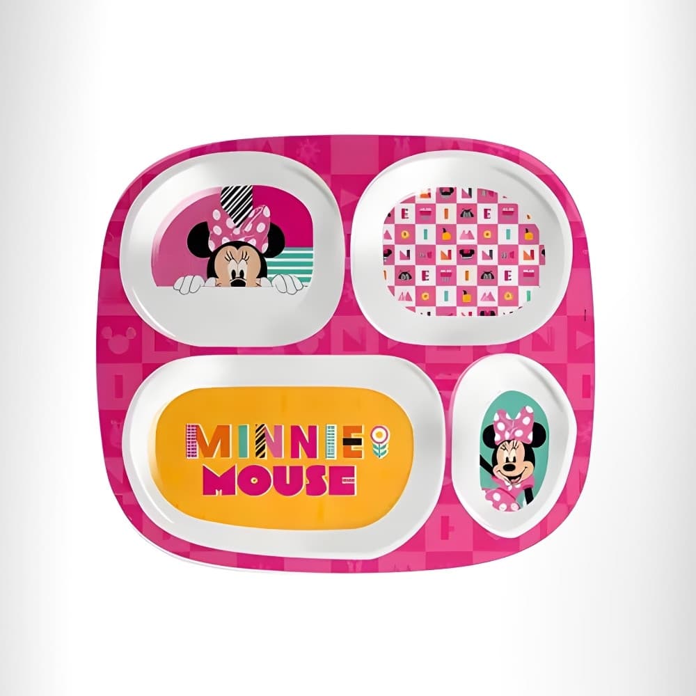 Prato Infantil Melamine Divisórias Minnie Mouse Disney