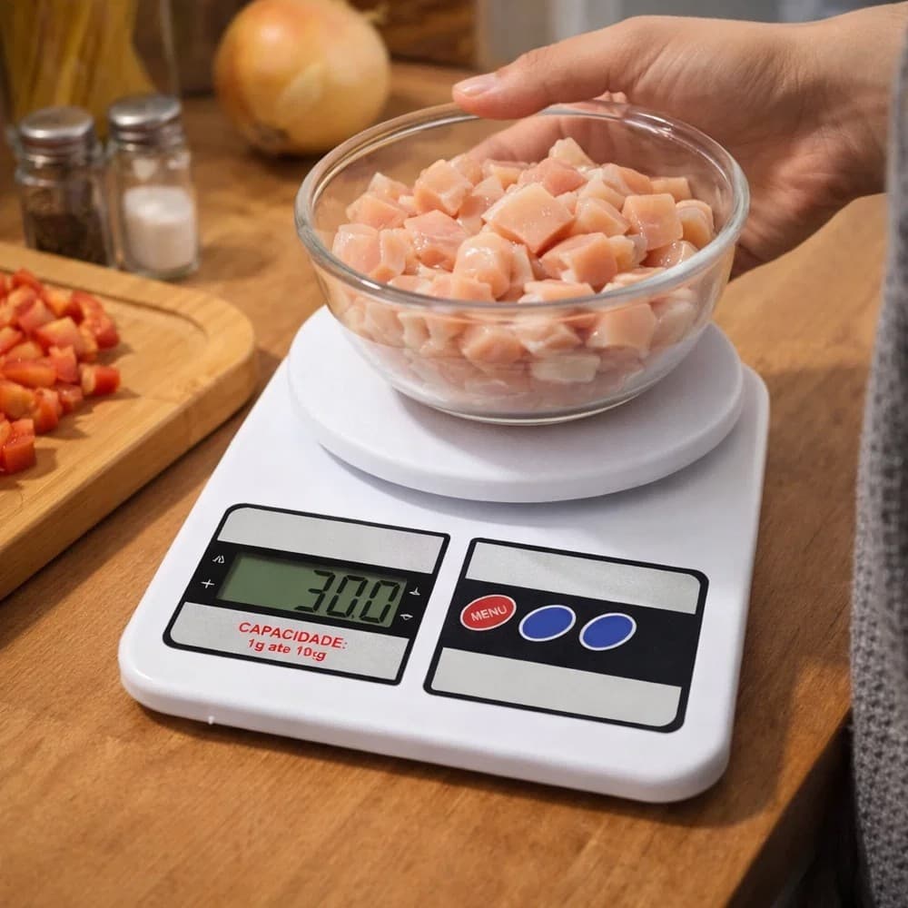 Balança Digital Precisão 10kg Cozinha Alimentação Medidor Portátil