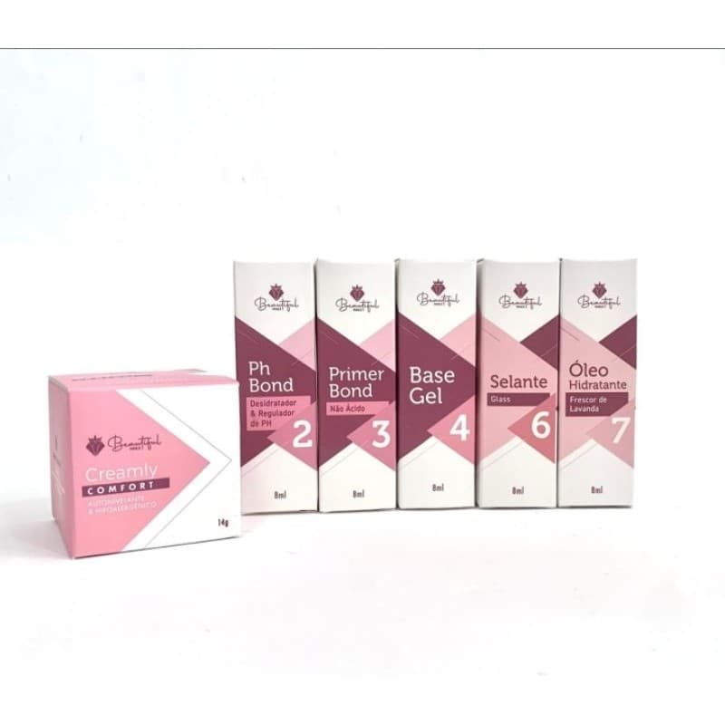 Kit Unhas de  Gel Beautiful Nails - Base Gel  - unhas de gel Creamly
