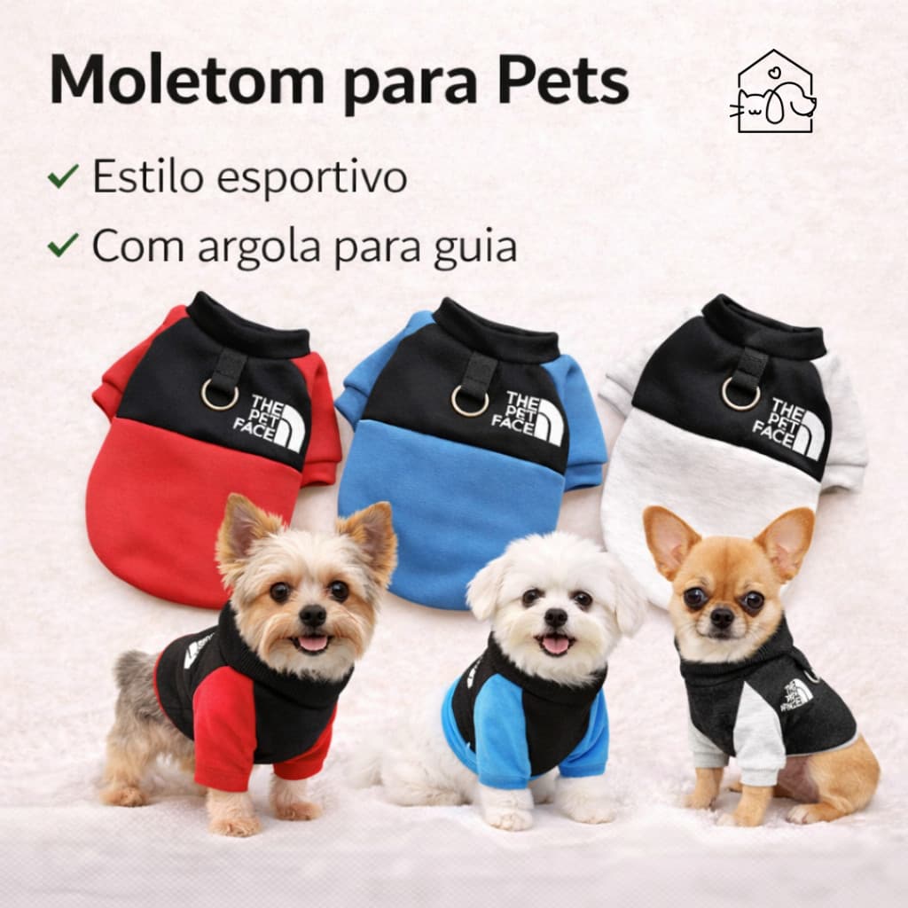 Roupa Para Cachorro Pequeno Moletom Com Argola Gatos Animais Pequenos