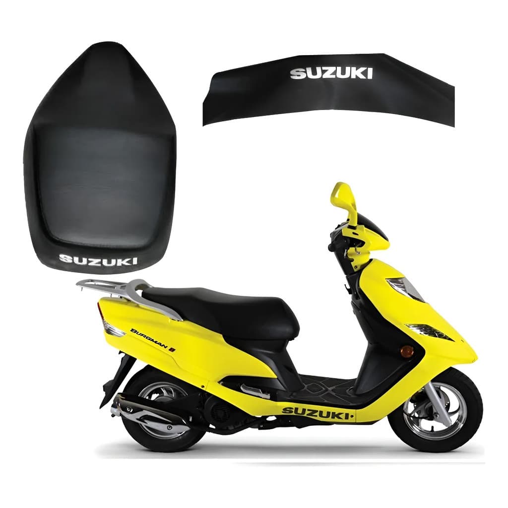 Capa de Banco Moto Modelo Suzuki BURGMAN 2005 2006 2007 2008 2009 Preta Lisa