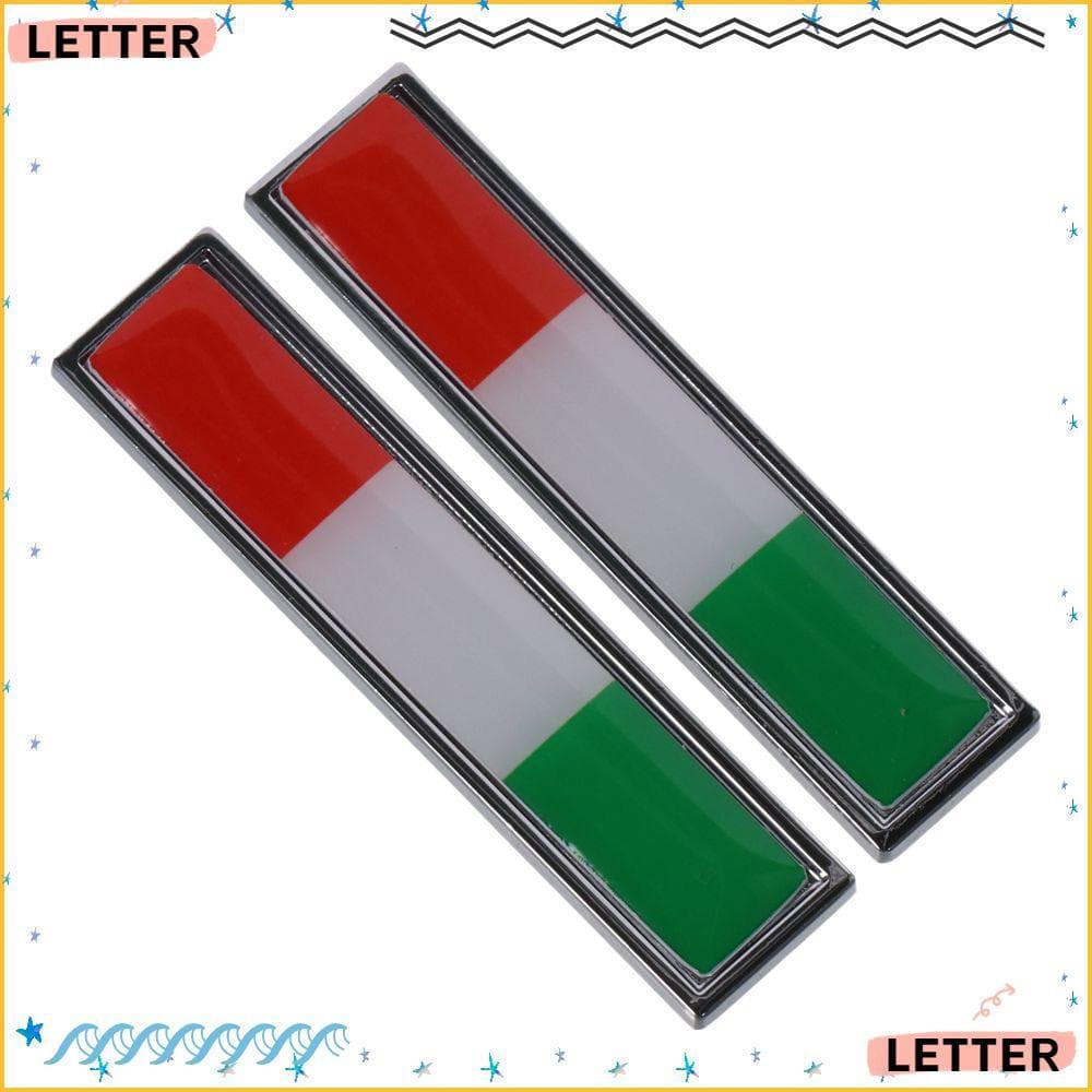 Carta 2 PCS Emblema Da Bandeira Italiana Itália , Verde Branco Vermelho 2.28x0.55 Pol . Decalques Adesivos De Carro , Mi