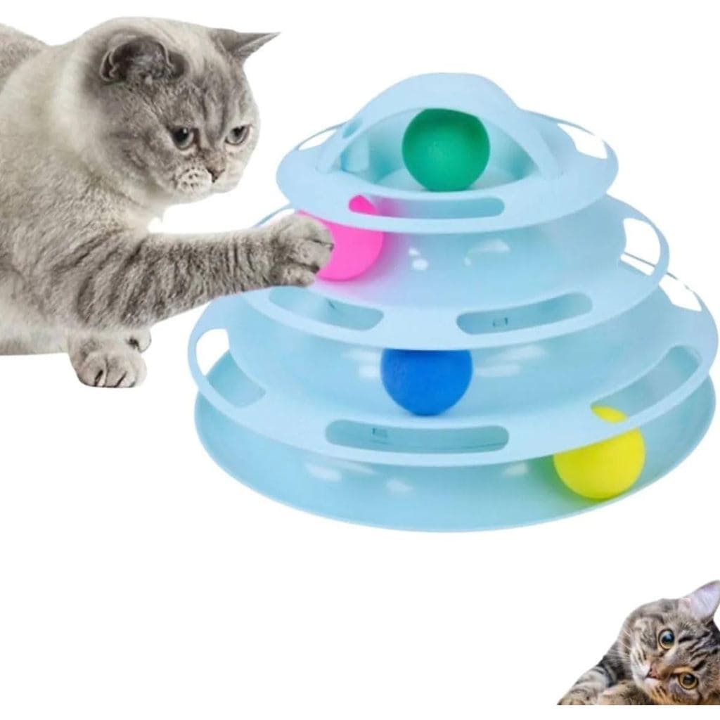 BRINQUEDO PET TORRE DE TRILHAS 4 NIVEIS 25X17CM - Azul
